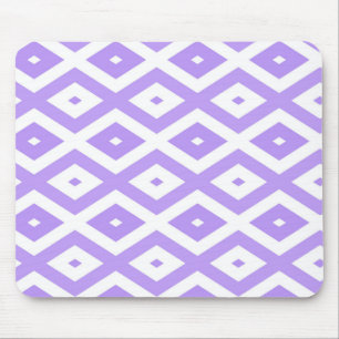 Alfombrilla De Ratón Patrón de diamantes morado y blanco