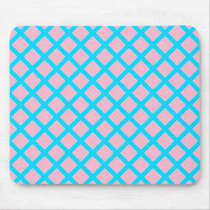 Alfombrilla De Ratón Patrón de Diamantes Rosa Pastel y Azul Bebé