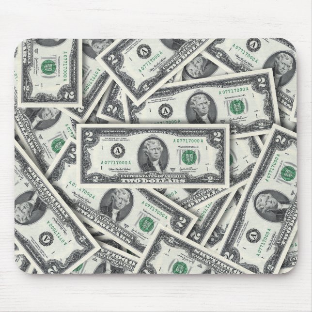 Alfombrilla De Ratón Patrón de dinero de billete de $2 (Frente)