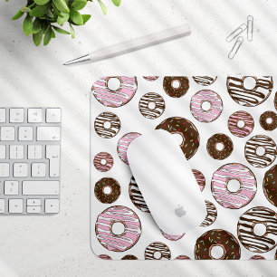 Alfombrilla De Ratón Patrón De Donuts, Donuts Rosados, Donuts Marrones