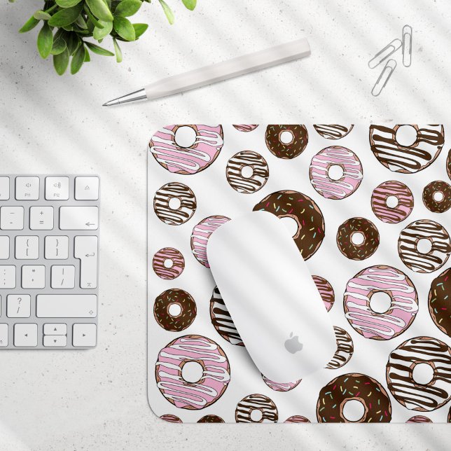Alfombrilla De Ratón Patrón De Donuts, Donuts Rosados, Donuts Marrones (Subido por el creador)