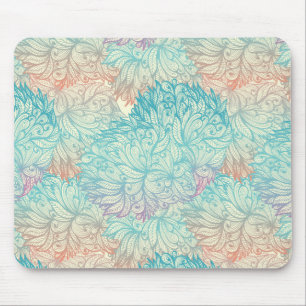 Alfombrilla De Ratón Patrón de Doodle Floral Multicolor