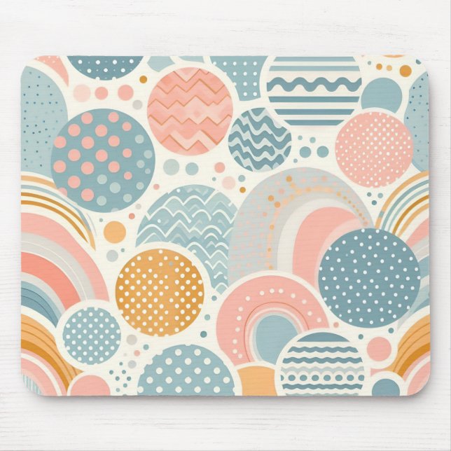 Alfombrilla De Ratón Patrón de Doodle Geométrico Jugativo (Frente)