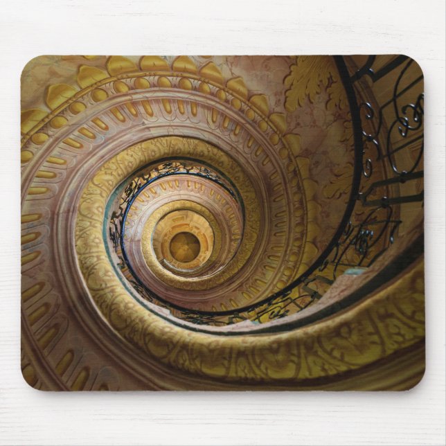 Alfombrilla De Ratón Patrón de escalera en espiral (Frente)