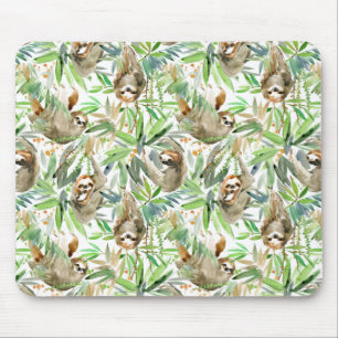 Alfombrilla De Ratón Patrón de eslora de acuarela tropical