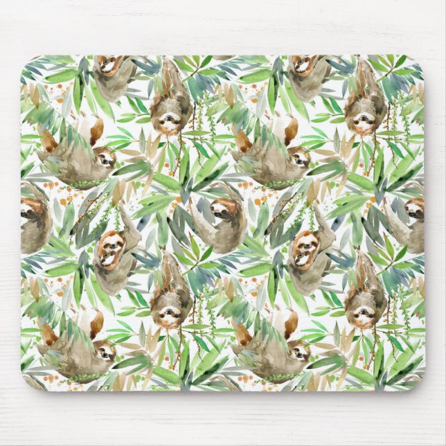 Alfombrilla De Ratón Patrón de eslora de acuarela tropical (Frente)