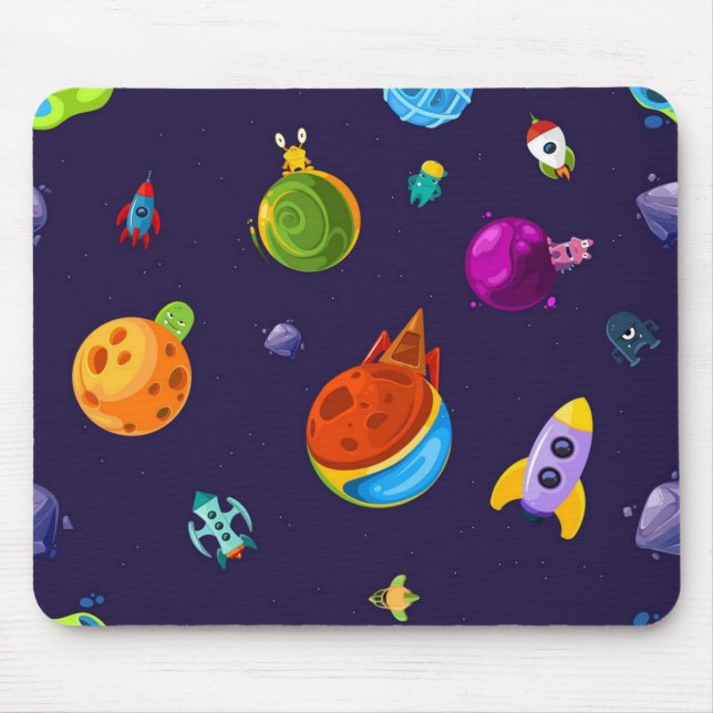 Alfombrilla De Ratón Patrón de espacio (Frente)