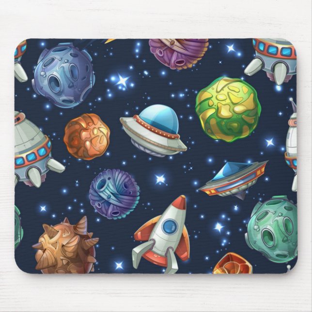 Alfombrilla De Ratón Patrón de espacio (Frente)