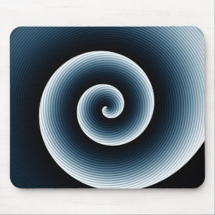 Alfombrilla De Ratón Patrón de espiral azul prusiano
