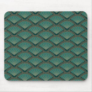 Alfombrilla De Ratón patrón de estilo Art Deco en color verde turquesa