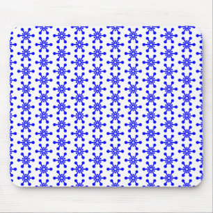 Alfombrilla De Ratón Patrón de estrella - Azul sobre blanco
