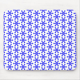 Alfombrilla De Ratón Patrón de estrella - Azul sobre blanco
