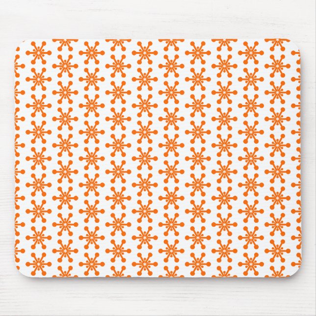 Alfombrilla De Ratón Patrón de estrella - Naranja en blanco (Frente)