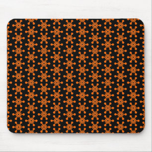 Alfombrilla De Ratón Patrón de estrella - Naranja en negro