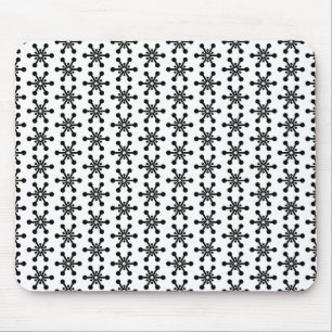 Alfombrilla De Ratón Patrón de estrella - Negro sobre blanco