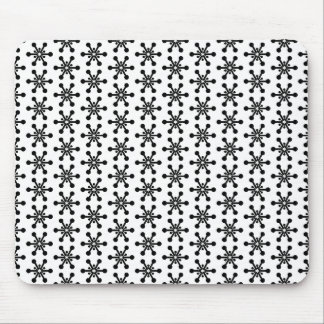 Alfombrilla De Ratón Patrón de estrella - Negro sobre blanco