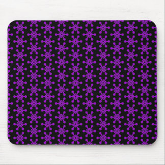 Alfombrilla De Ratón Patrón de estrella - Púrpura sobre negro