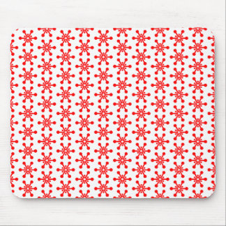 Alfombrilla De Ratón Patrón de estrella - Rojo sobre blanco
