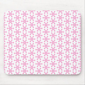 Alfombrilla De Ratón Patrón de estrella - Rosa sobre blanco