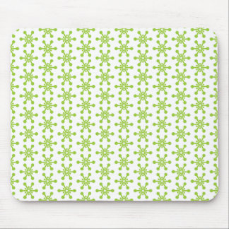 Alfombrilla De Ratón Patrón de estrella - Verde sobre blanco