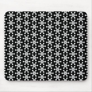 Alfombrilla De Ratón Patrón de estrellas - Blanco sobre negro