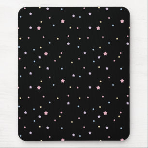 Alfombrilla De Ratón Patrón de estrellas Colores negro y pastel
