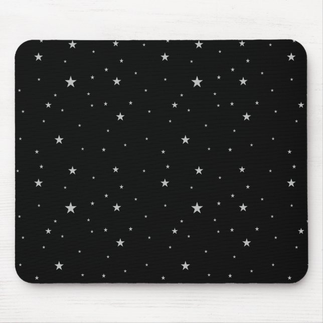 Alfombrilla De Ratón Patrón de estrellas en negro (Frente)