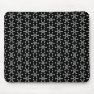 Alfombrilla De Ratón Patrón de estrellas - Gris sobre negro