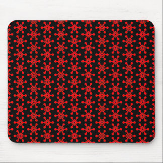 Alfombrilla De Ratón Patrón de estrellas - Rojo sobre negro