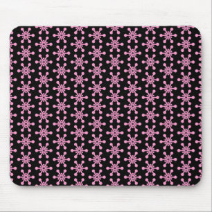 Alfombrilla De Ratón Patrón de estrellas - Rosa sobre negro
