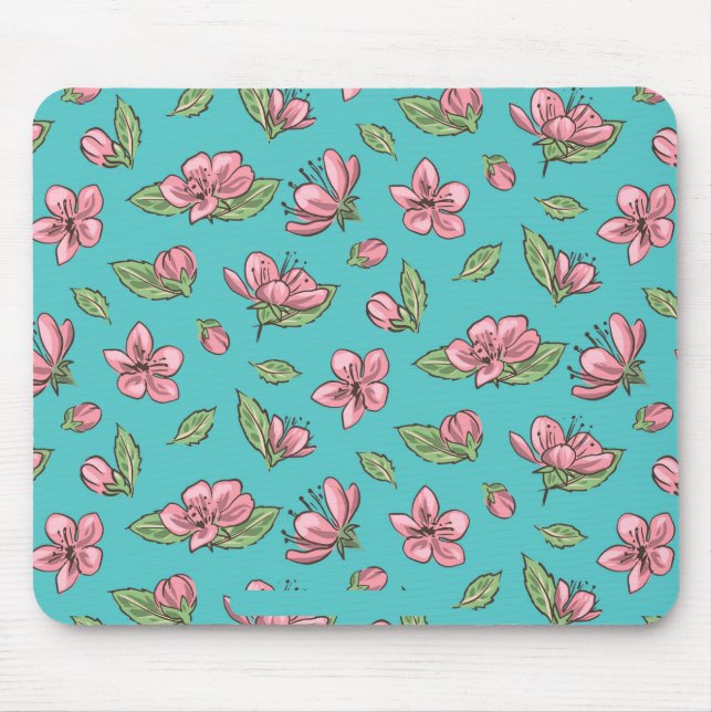 Alfombrilla De Ratón Patrón de flor (Frente)