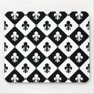 Alfombrilla De Ratón Patrón de Flor de Lis Diamante
