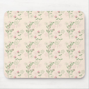 Alfombrilla De Ratón Patrón de flor del Retro Verde Rosa Y2K 70