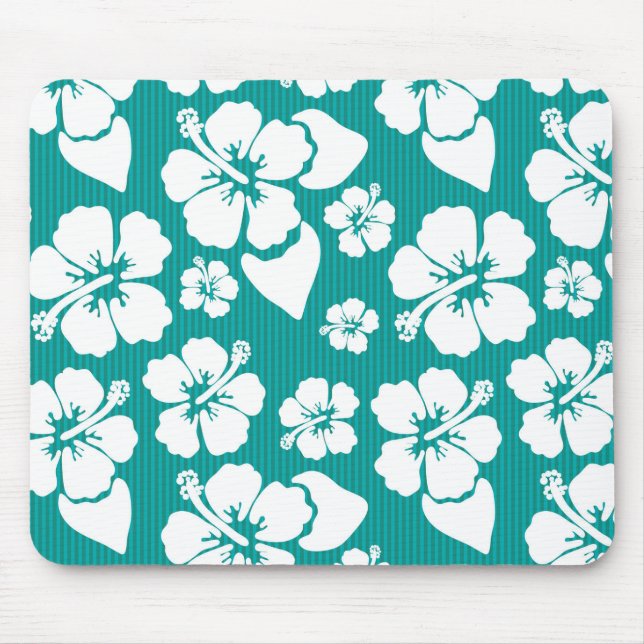 Alfombrilla De Ratón Patrón de flor hawaiano Hibiscus (Frente)