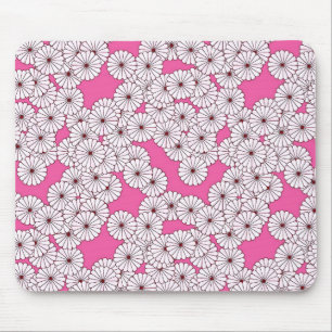 Alfombrilla De Ratón Patrón de flores Art Deco - crema en rosa