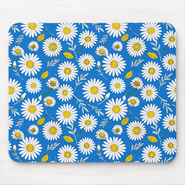 Alfombrilla De Ratón patrón de flores de margarita (Frente)