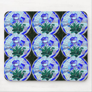 Alfombrilla De Ratón patrón de flores de vidrio manchado mousepad