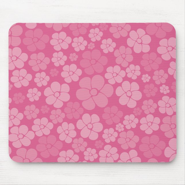 Alfombrilla De Ratón Patrón de flores - rosa (Frente)