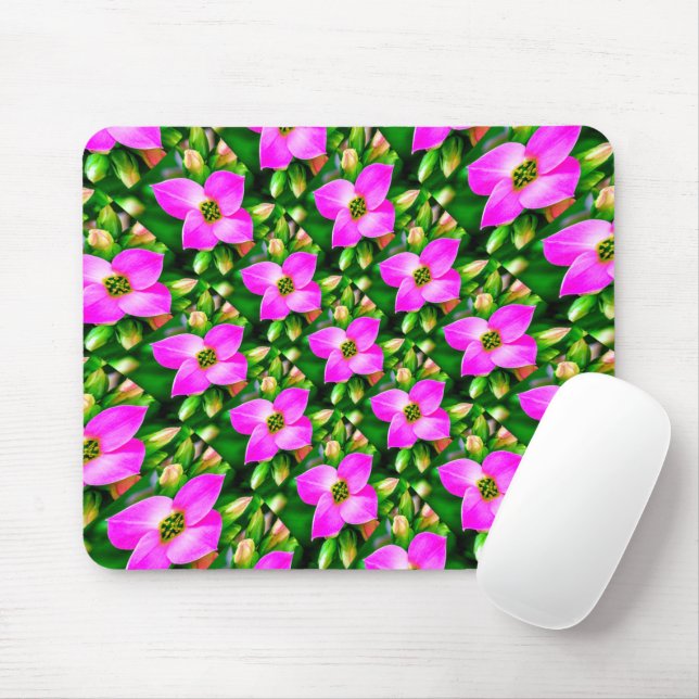 Alfombrilla De Ratón Patrón de flores tropicales rosadas (Con ratón)
