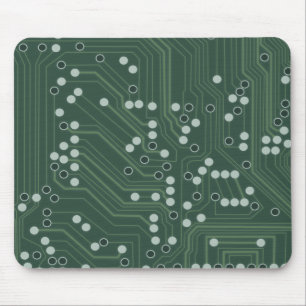 Alfombrilla De Ratón Patrón de fondo del tablero del circuito verde