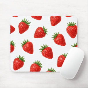 Alfombrilla De Ratón Patrón de Fresa Sin Costuras Diseño de Fruta Roja