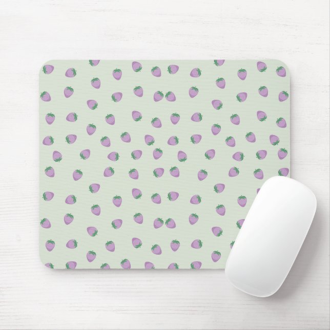 Alfombrilla De Ratón Patrón de Fresas Moradas (Con ratón)