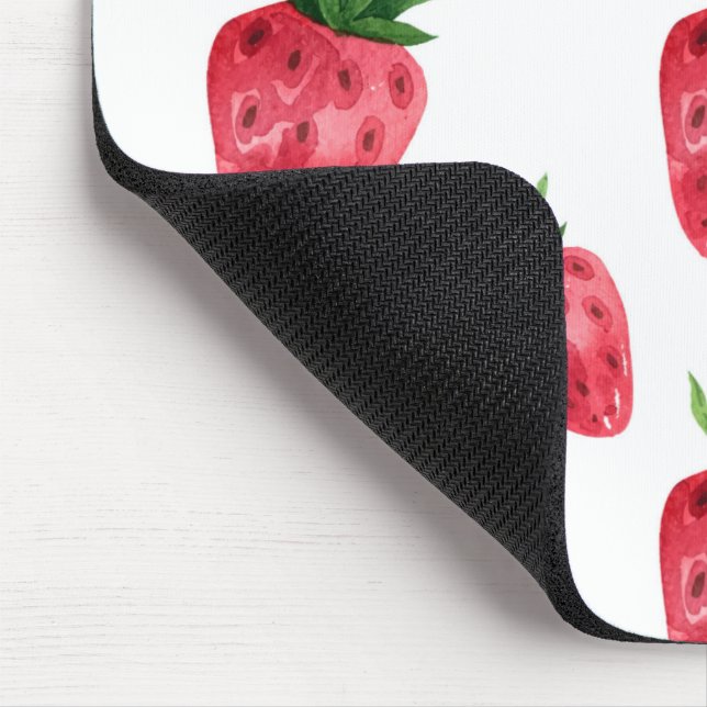 Alfombrilla De Ratón Patrón de Fresas Rojas (Esquina)