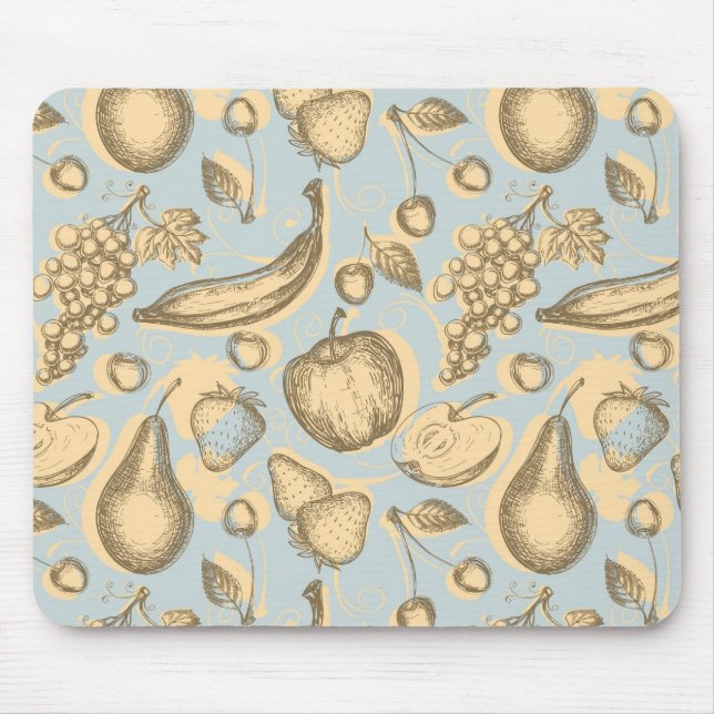 Alfombrilla De Ratón Patrón de frutos de cosecha (Frente)