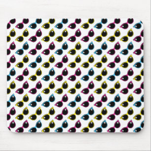 Alfombrilla De Ratón Patrón de gafas de sol de gato retro