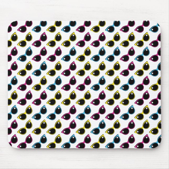 Alfombrilla De Ratón Patrón de gafas de sol de gato retro (Frente)