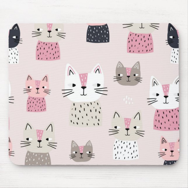 Alfombrilla De Ratón Patrón de gato (Frente)