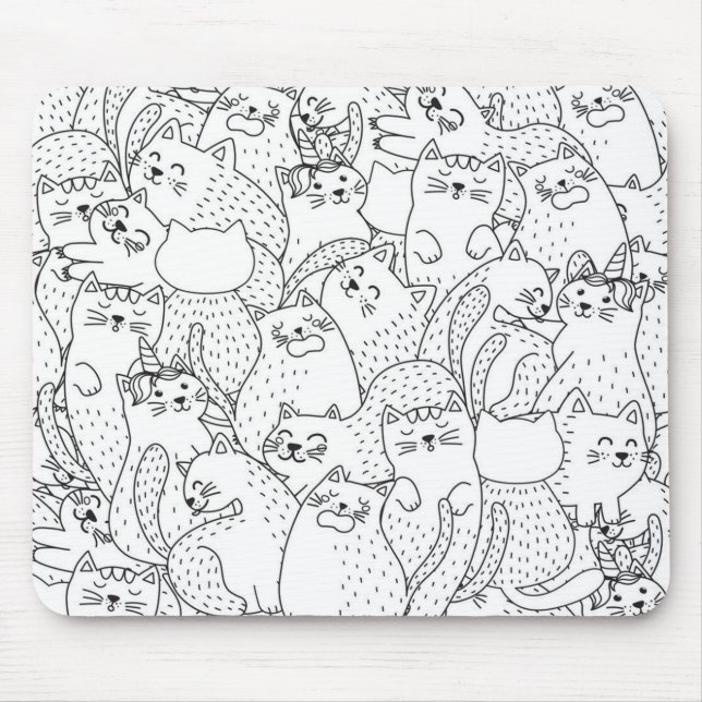 Alfombrilla De Ratón Patrón de gato (Frente)