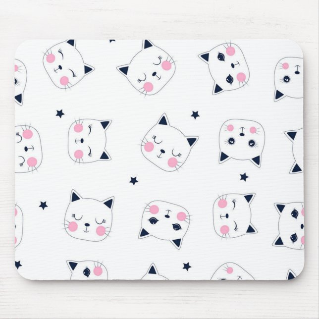 Alfombrilla De Ratón Patrón de gato (Frente)