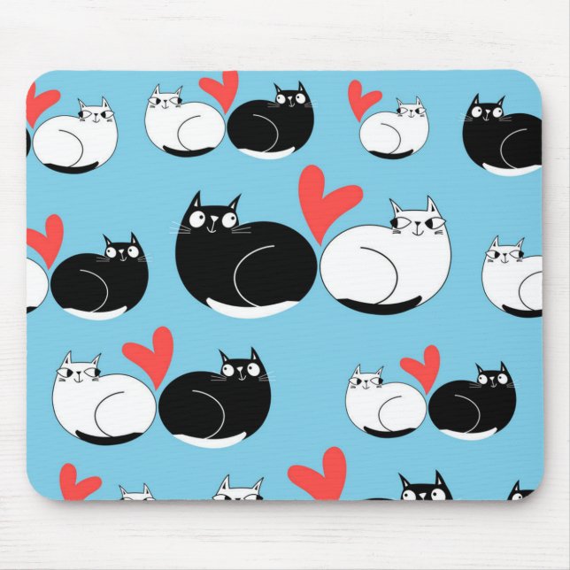 Alfombrilla De Ratón Patrón de gato (Frente)